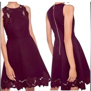 Ted Baker Edmond Eyelet Burgundy Dress 8